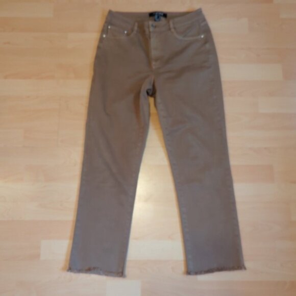 Joseph Ribkoff Tan Raw Hem Ankle Jeans - Picture 4 of 13